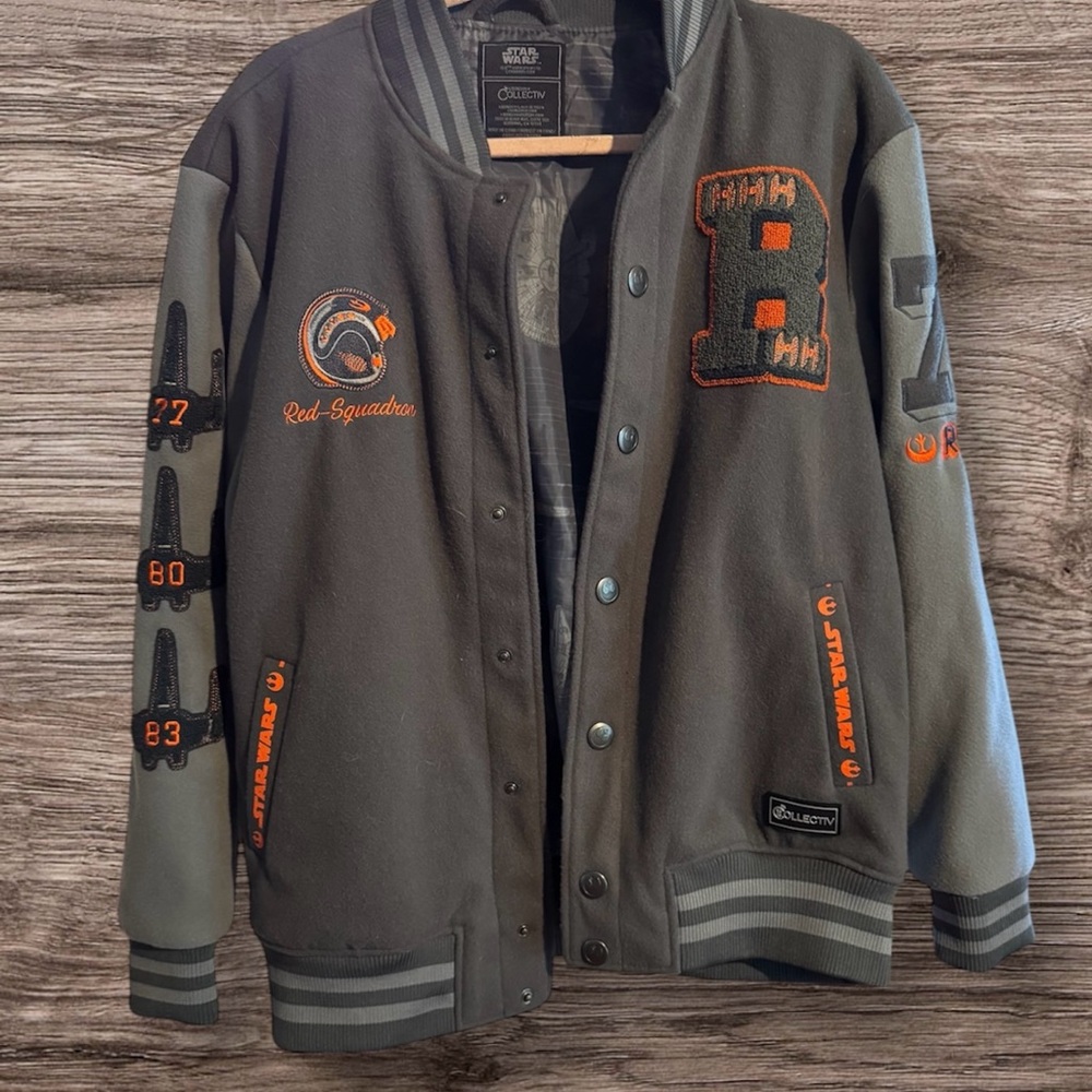 Star Wars Gray and Orange Varsity Jacket